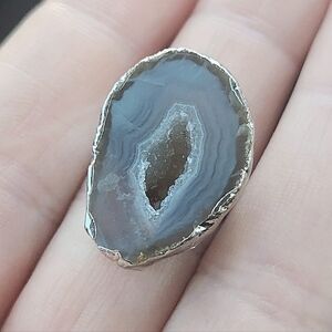 Druzy Agate Geode Ring. Adjustable Crystal Jewlery